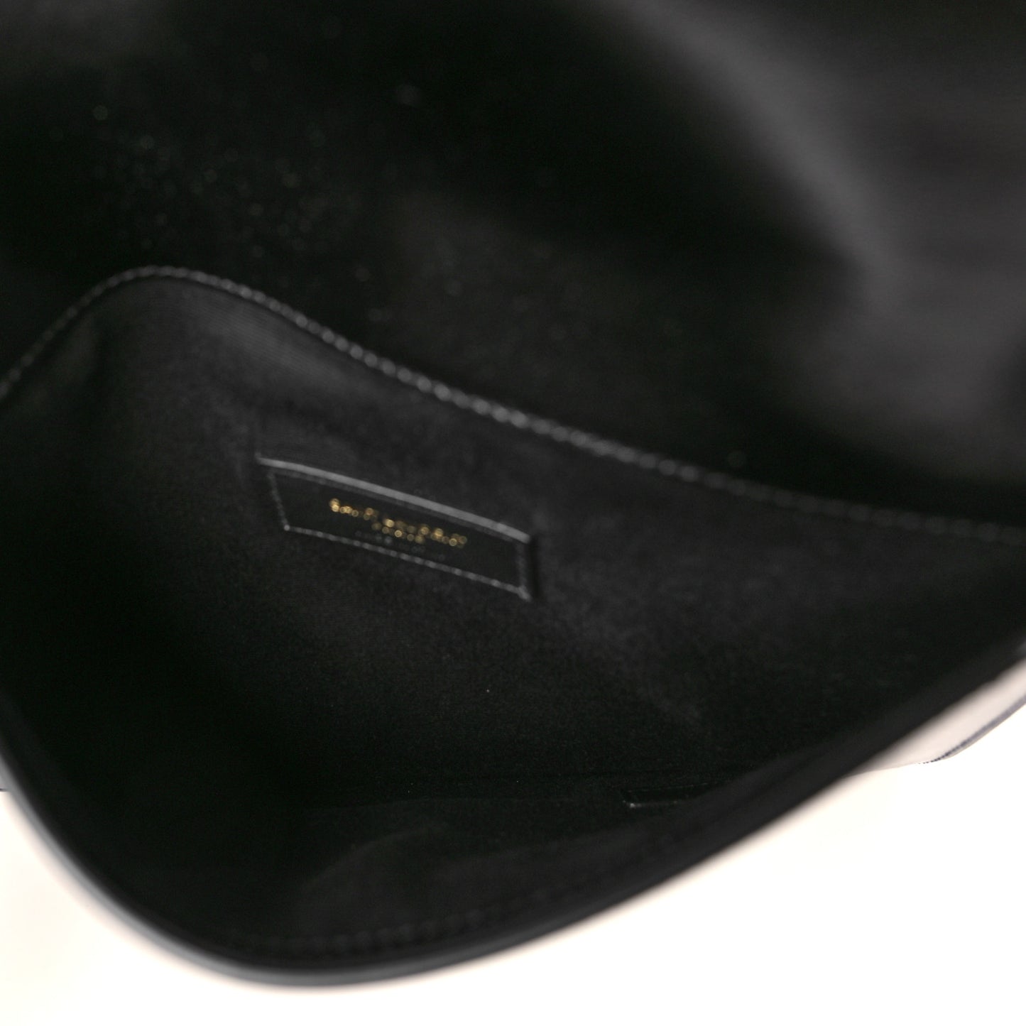 Smooth Shiny Calfskin Monogram Uptown Baby Pouch Black