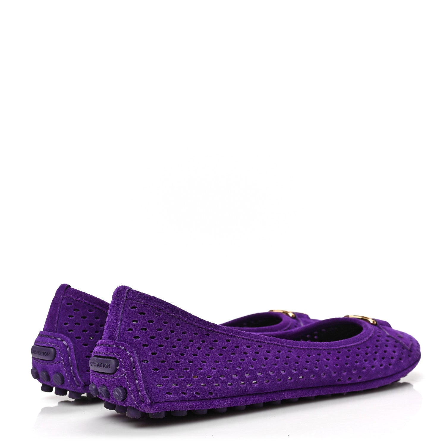 Louis Vuitton Suede Perforated Oxford Ballerina Flats 39 Violet 4 of 8