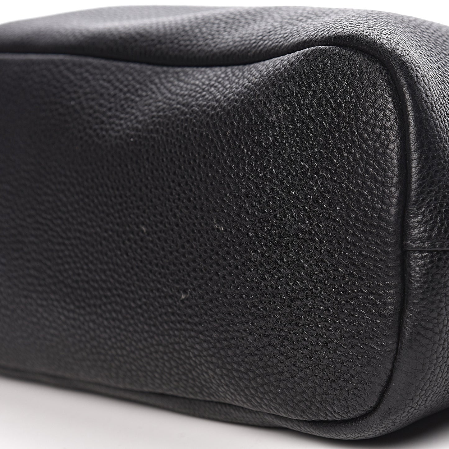 Vitello Daino Embossed Logo Hobo Black