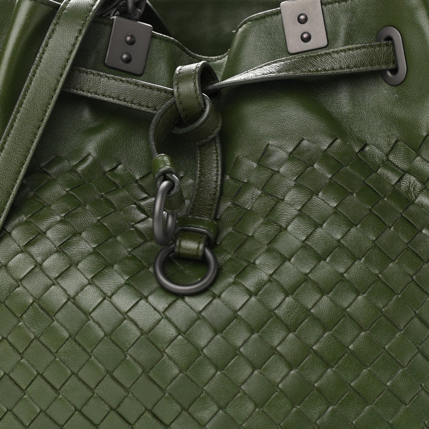 Bottega Veneta Nappa Intrecciato Drawstring Bucket Bag Moss 8 of 10