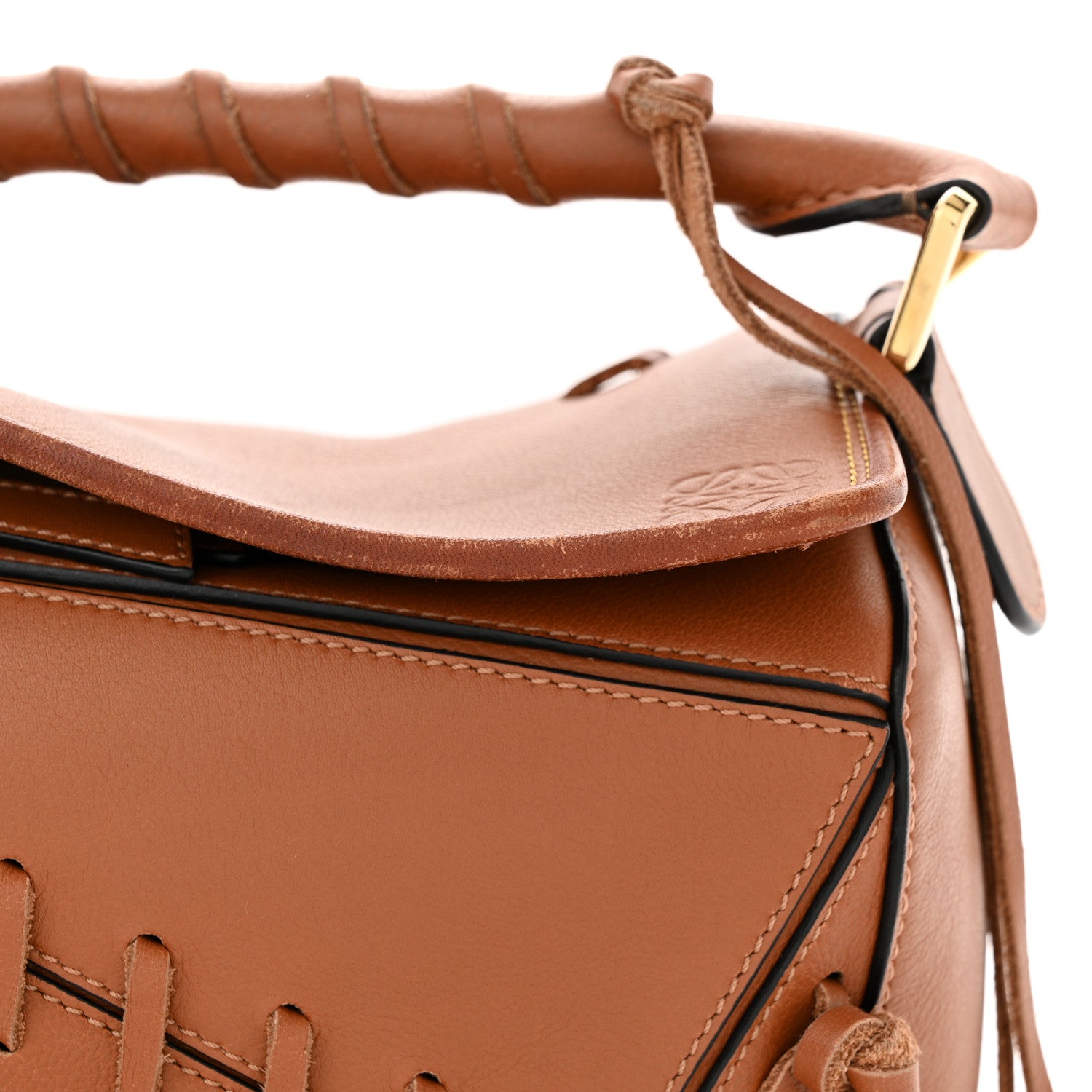 Loewe Calfskin Small Laced Puzzle Bag Tan 11 of 15