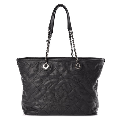 Chanel Grained Calfskin Quilted Small Daily Shopping Tote Black 1 of 14