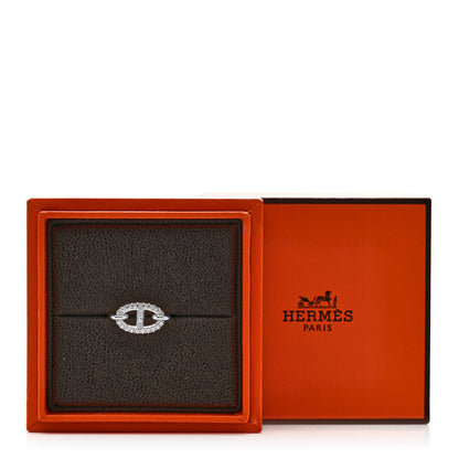 Hermes 18K White Gold Diamond New Farandole Ring 51 5.75 6 of 6
