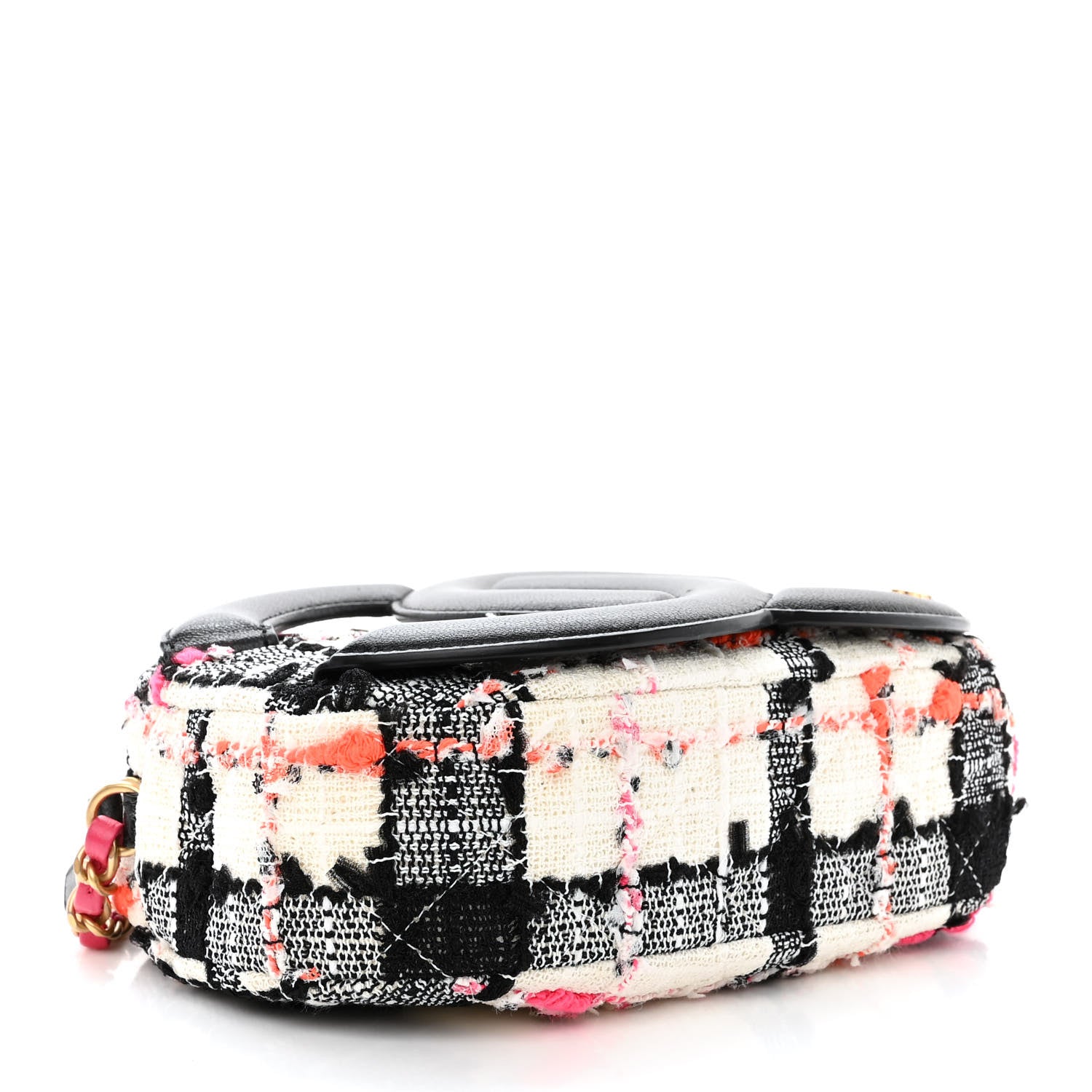 Chanel Tweed Lambskin Quilted Coco Midnight Camera Case White Black Multicolor 4 of 11