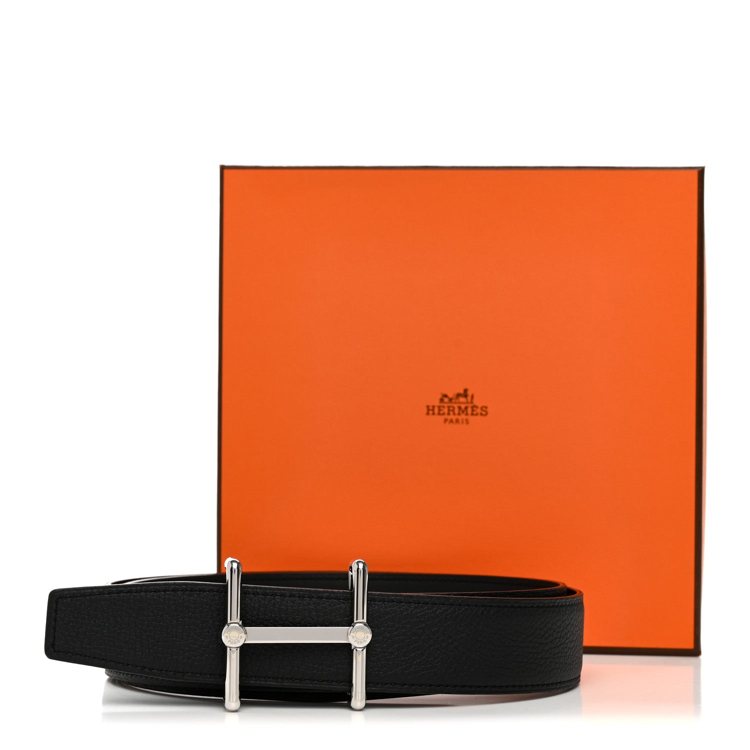 Hermes Togo Box Idem 38mm Reversible Belt  95 38 Black 6 of 6