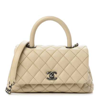 Chanel Caviar Quilted Mini Coco Handle Flap Beige 1 of 11