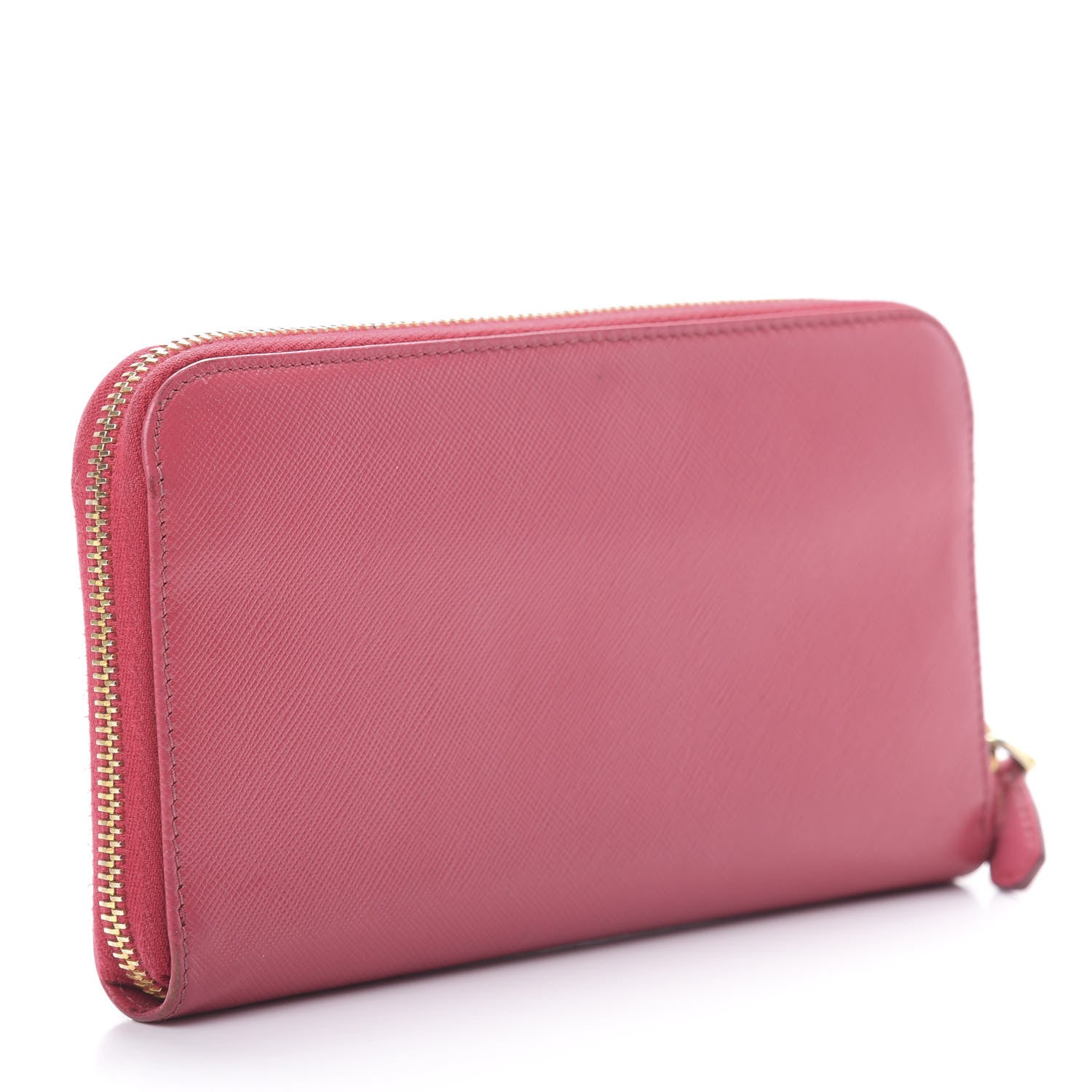 Prada Saffiano Zip Around Wallet Peonia 3 of 12