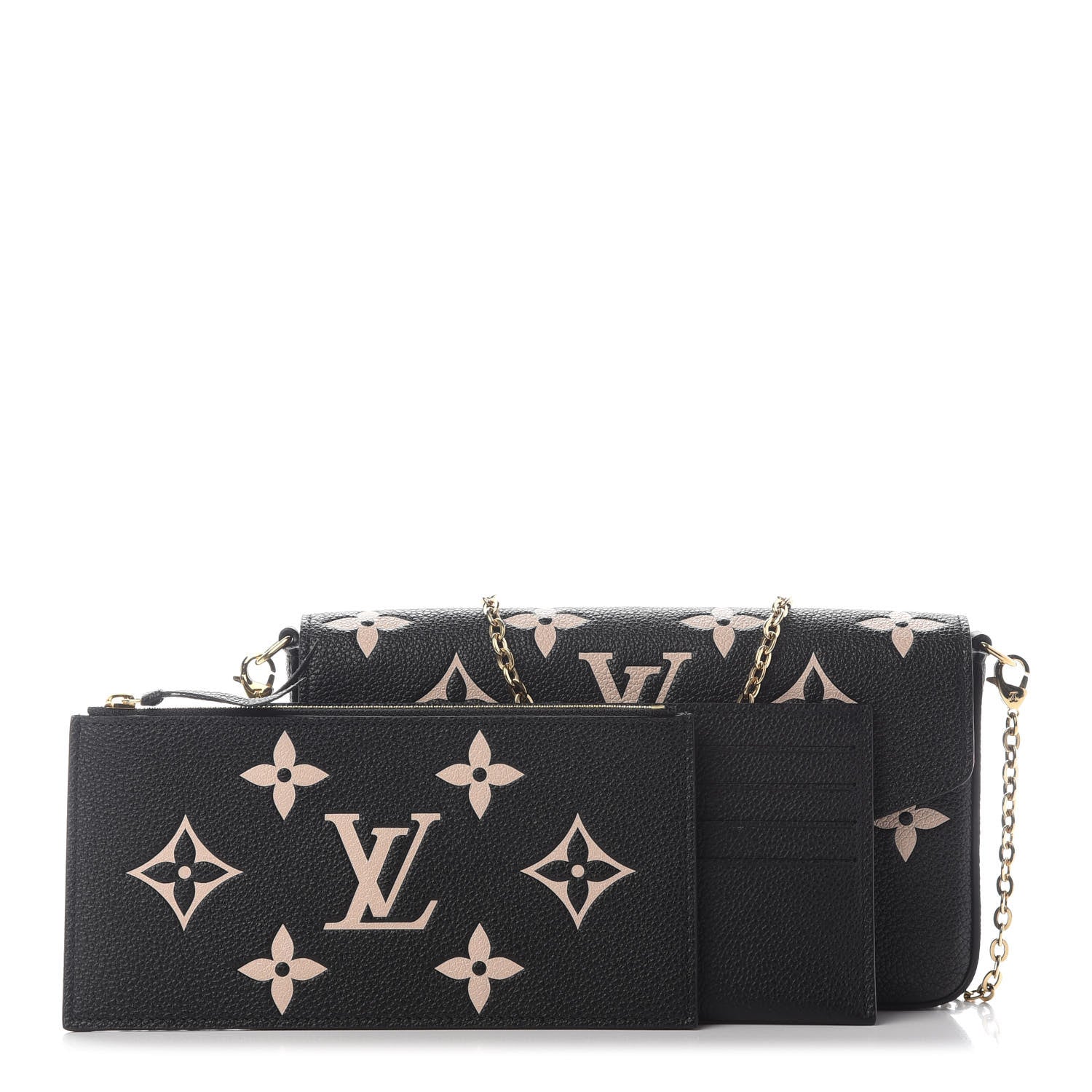Louis Vuitton Empreinte Monogram Giant Felicie Pochette Black Beige 1 of 10