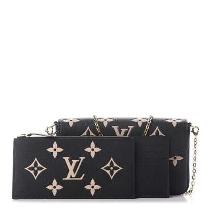 Louis Vuitton Empreinte Monogram Giant Felicie Pochette Black Beige 1 of 10