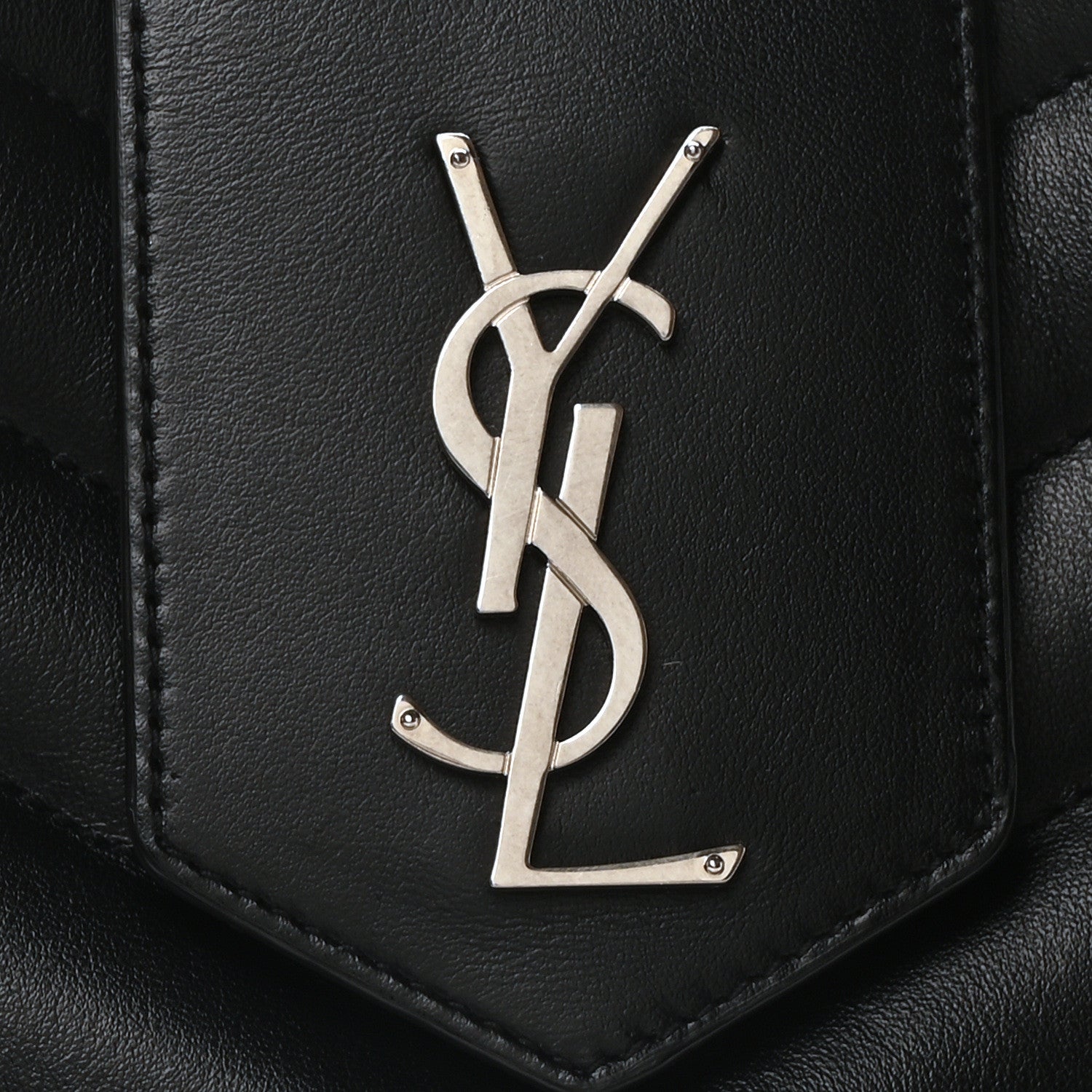 Saint Laurent Calfskin Y Quilted Monogram Large Loulou Shopper Black 8 of 10