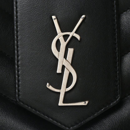 Saint Laurent Calfskin Y Quilted Monogram Large Loulou Shopper Black 8 of 10