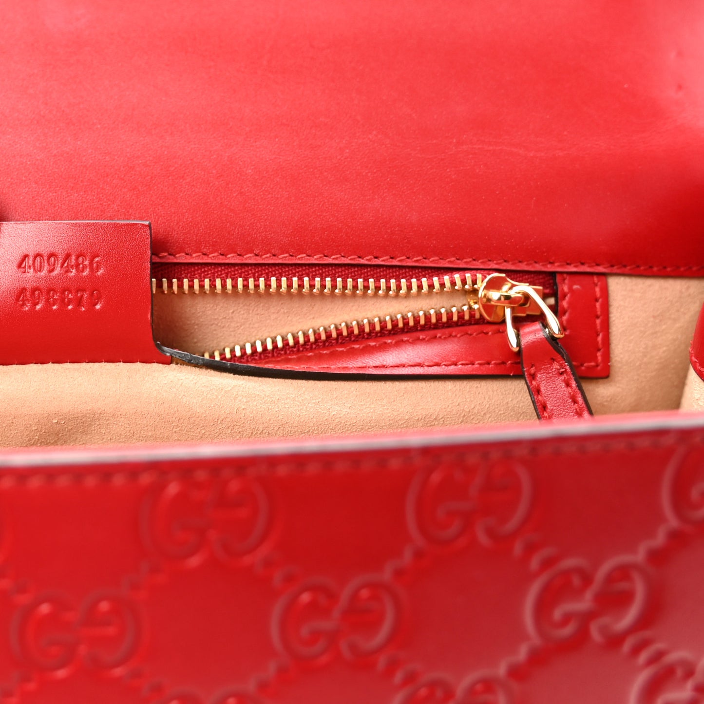 Guccissima Medium Padlock Shoulder Bag Hibiscus Red