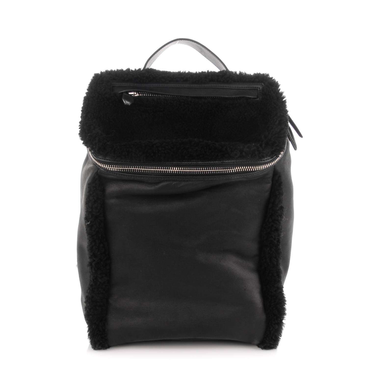 Alexander Wang Shearling Rubberized Lambskin Inside Out Backpack Black 1 of 6