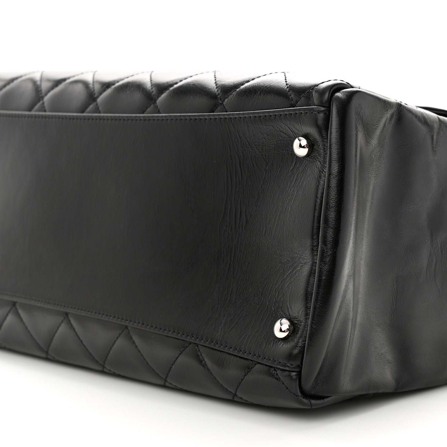 Chanel Glazed Calfskin Quilted Large CC Delivery Tote Black 10 of 12