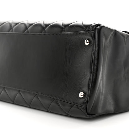 Chanel Glazed Calfskin Quilted Large CC Delivery Tote Black 10 of 12