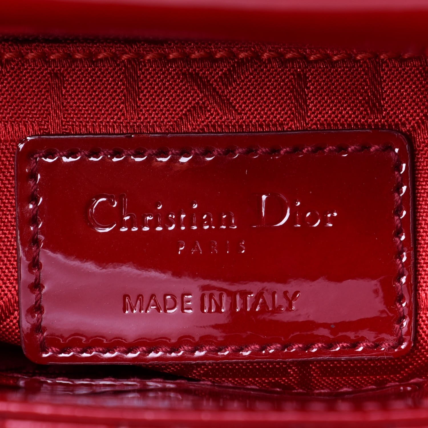 Christian Dior Patent Cannage Mini Lady Dior Red 6 of 10