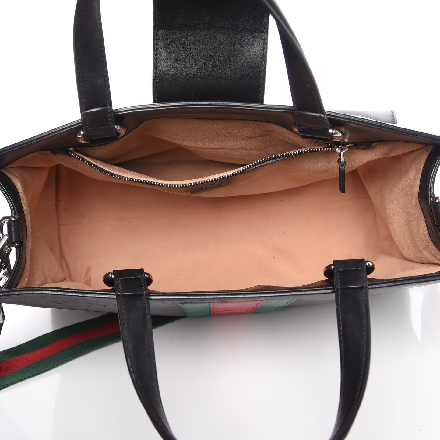Calfskin Web Stripe Large Dionysus Tote Bag Black