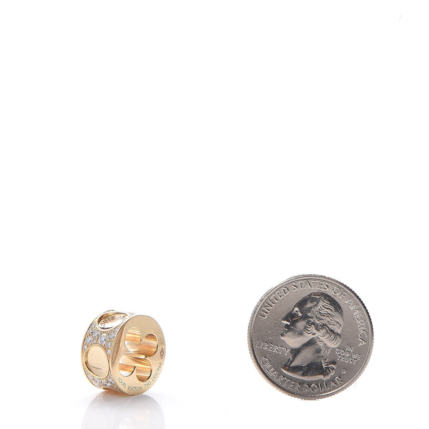 18K Yellow Gold Diamond Empreinte Pendant