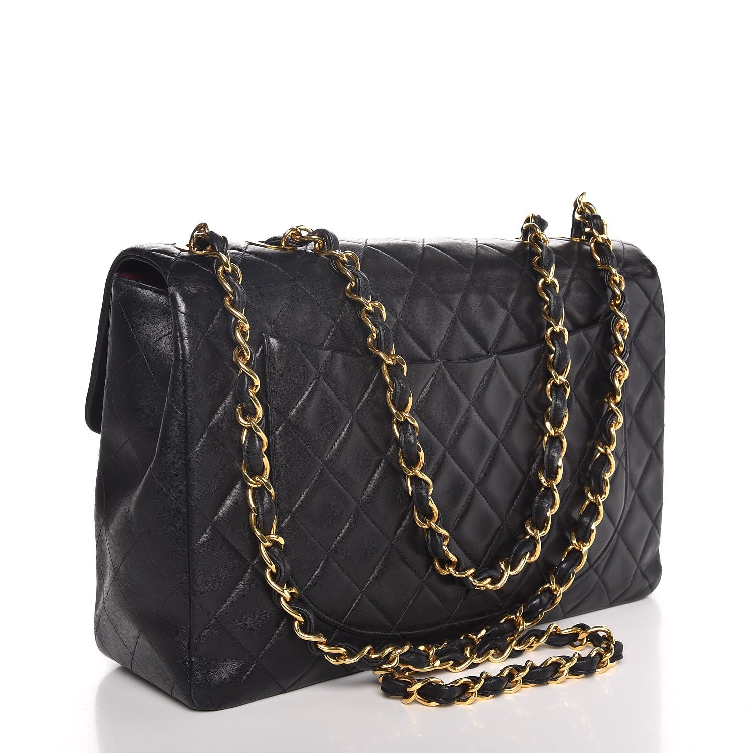 Chanel Lambskin Quilted XL Jumbo Single Flap Black 3 of 8