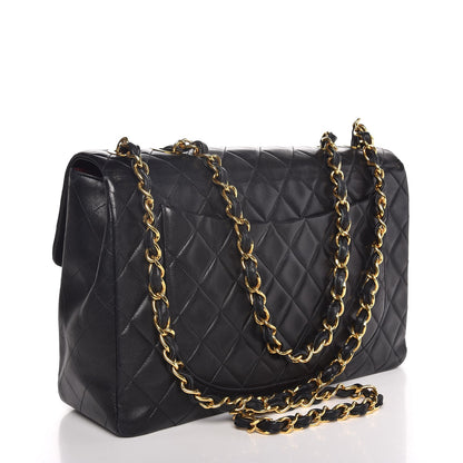 Chanel Lambskin Quilted XL Jumbo Single Flap Black 3 of 8