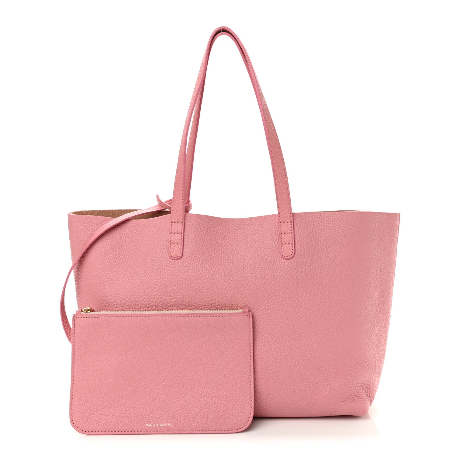 Mansur Gavriel Tumbled Calfskin Small Shopping Tote Blush 1 of 11
