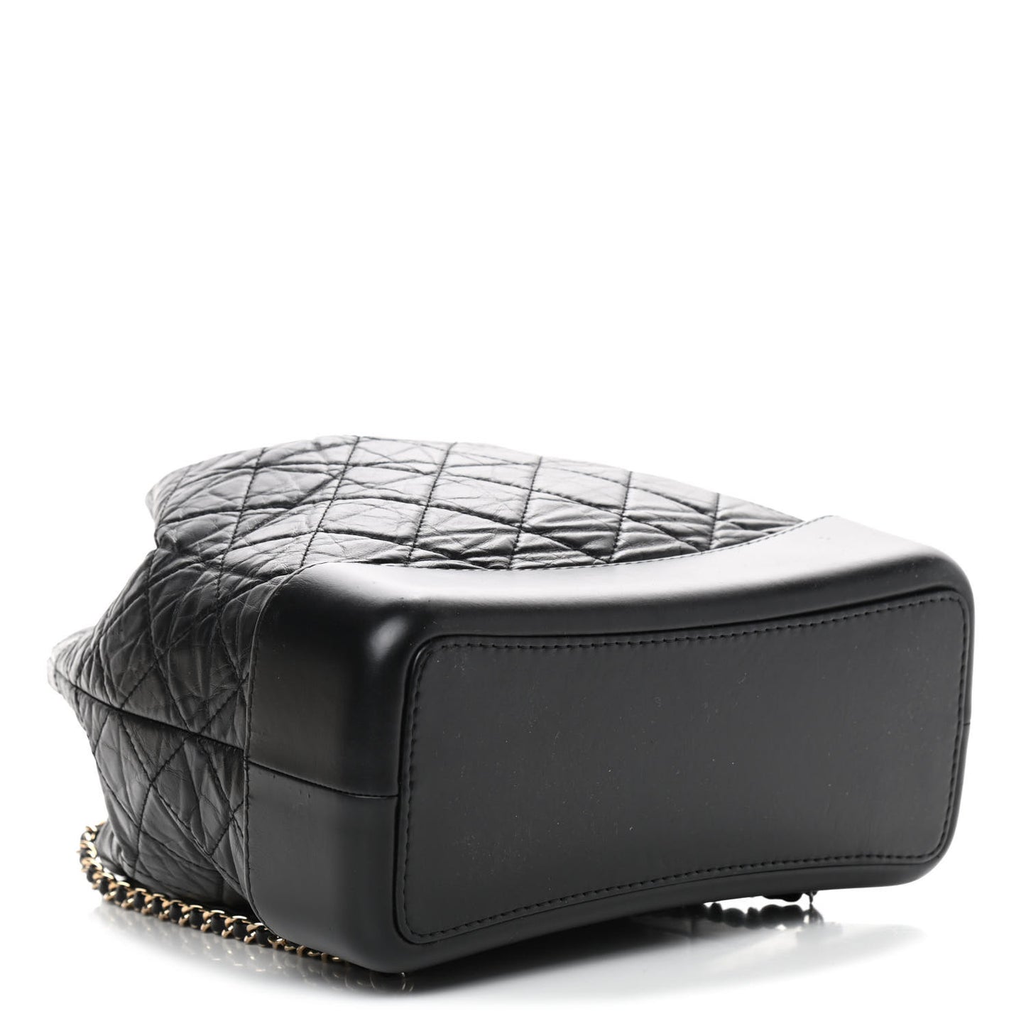 Aged Calfskin Quilted Gabrielle Backpack Black
