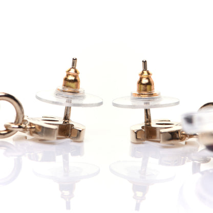 Chanel Resin Enamel CC Star Heart Earrings Gold 5 of 8