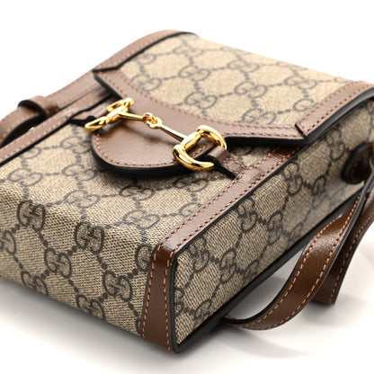 Gucci GG Supreme Monogram Mini Horsebit 1955 Crossbody Bag Beige Brown Sugar 8 of 8