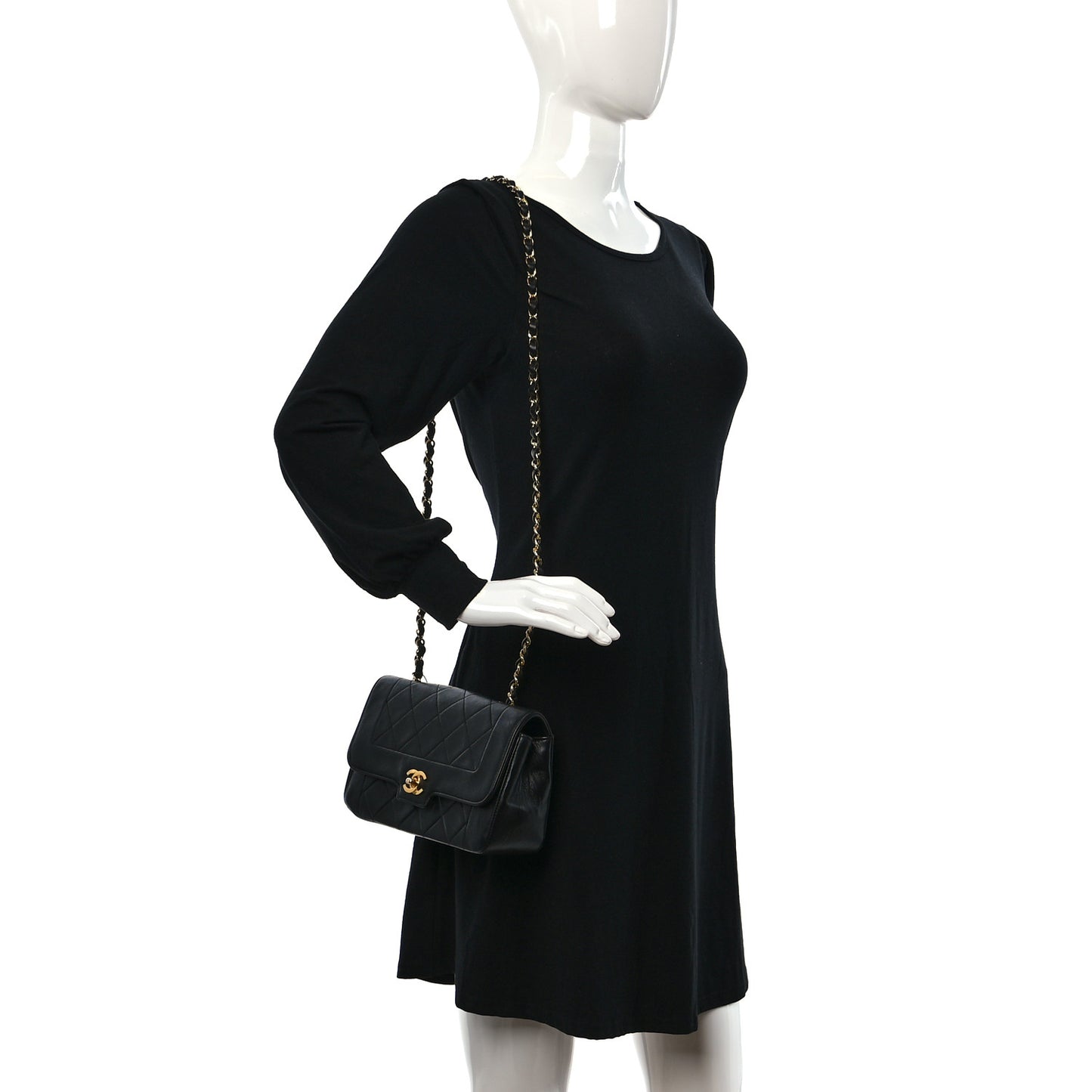 Lambskin Quilted Small Single Flap Black