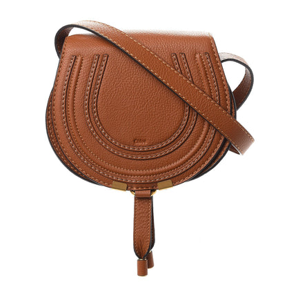 Chloe Calfskin Mini Marcie Round Crossbody Bag Tan 1 of 9