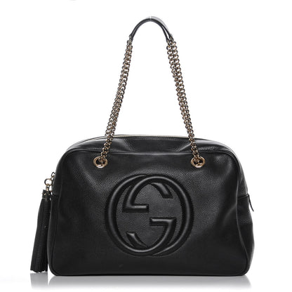 Gucci Pebbled Calfskin Medium Soho Bowler Black 1 of 7