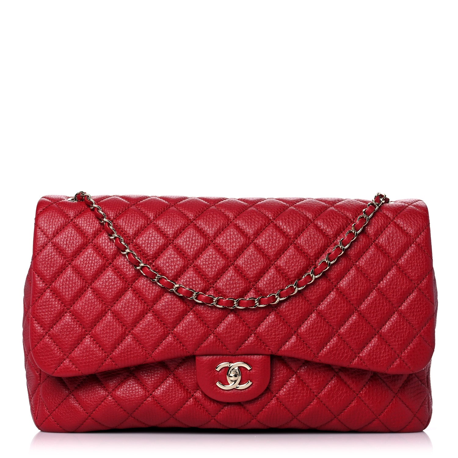 Chanel Calfskin Quilted Small XXL Travel Flap Bag Red 1 of 11