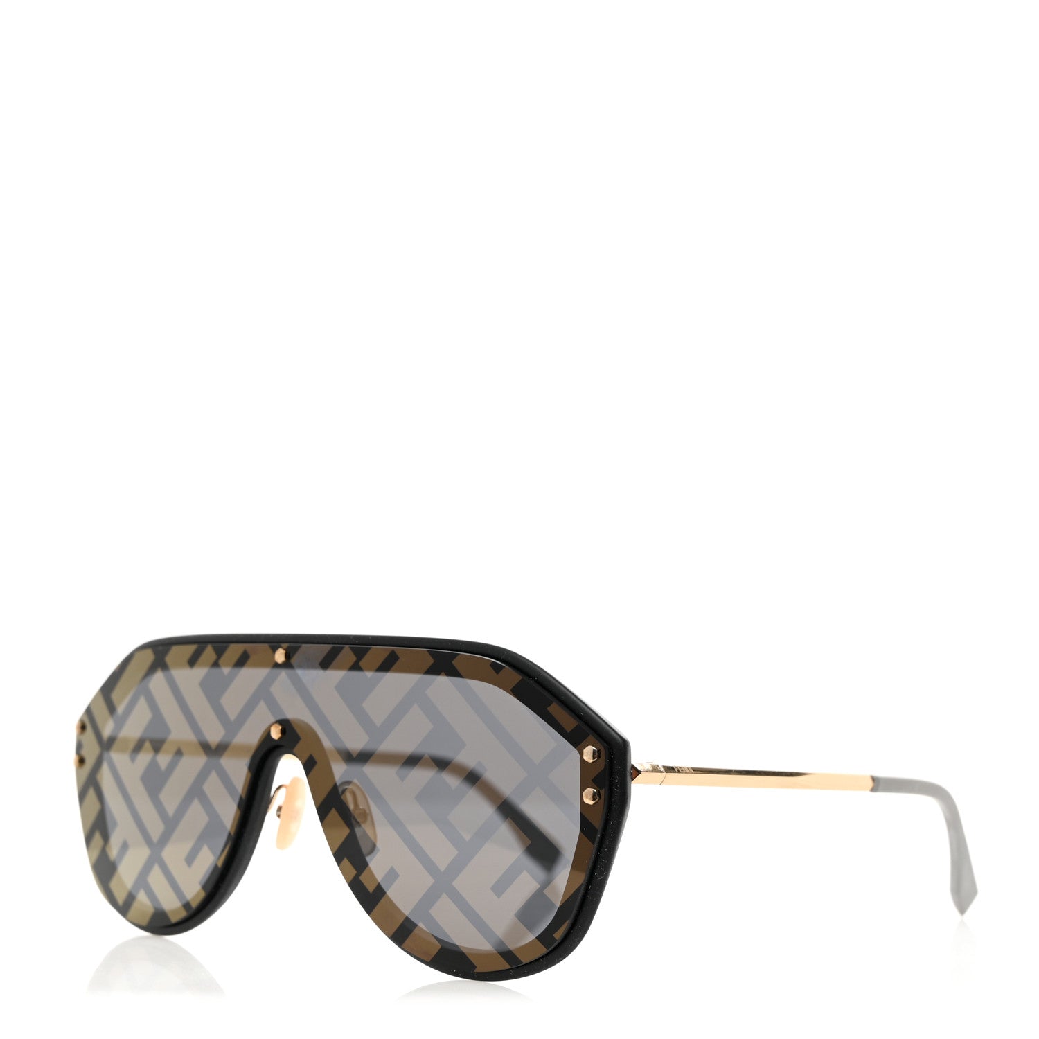 Fendi FF Fabulous Shield Sunglasses FF M0039/G/S Black 1 of 8