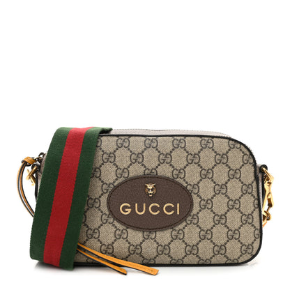 Gucci GG Supreme Monogram Web Neo Vintage Shoulder Bag Beige New Acero Crop 1 of 10