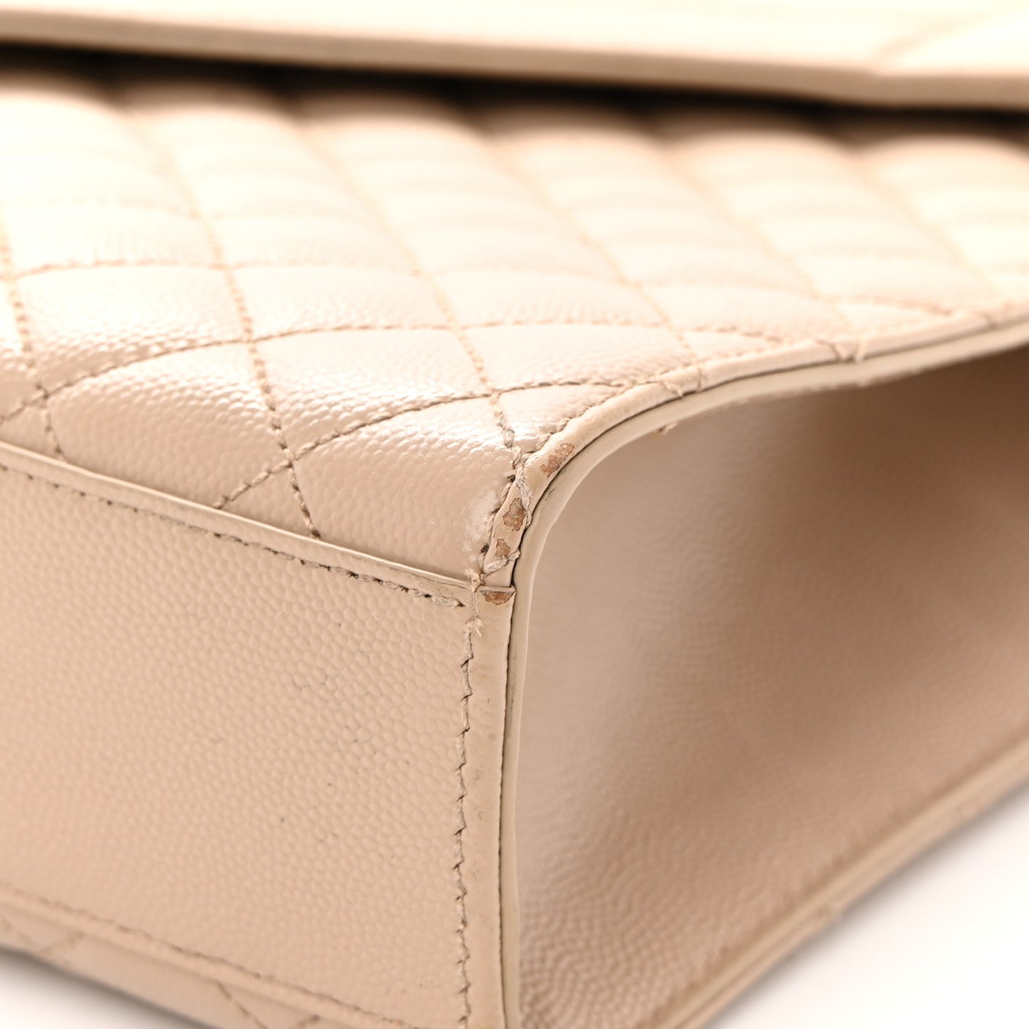 Grain De Poudre Mixed Matelasse Large Triquilt Monogram Satchel Dark Beige