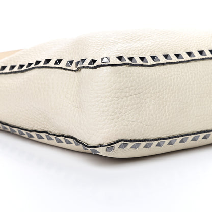 Valentino Garavani Pebbled Calfskin Small Rockstud Flip-Lock Messenger Bag Light Ivory 7 of 16