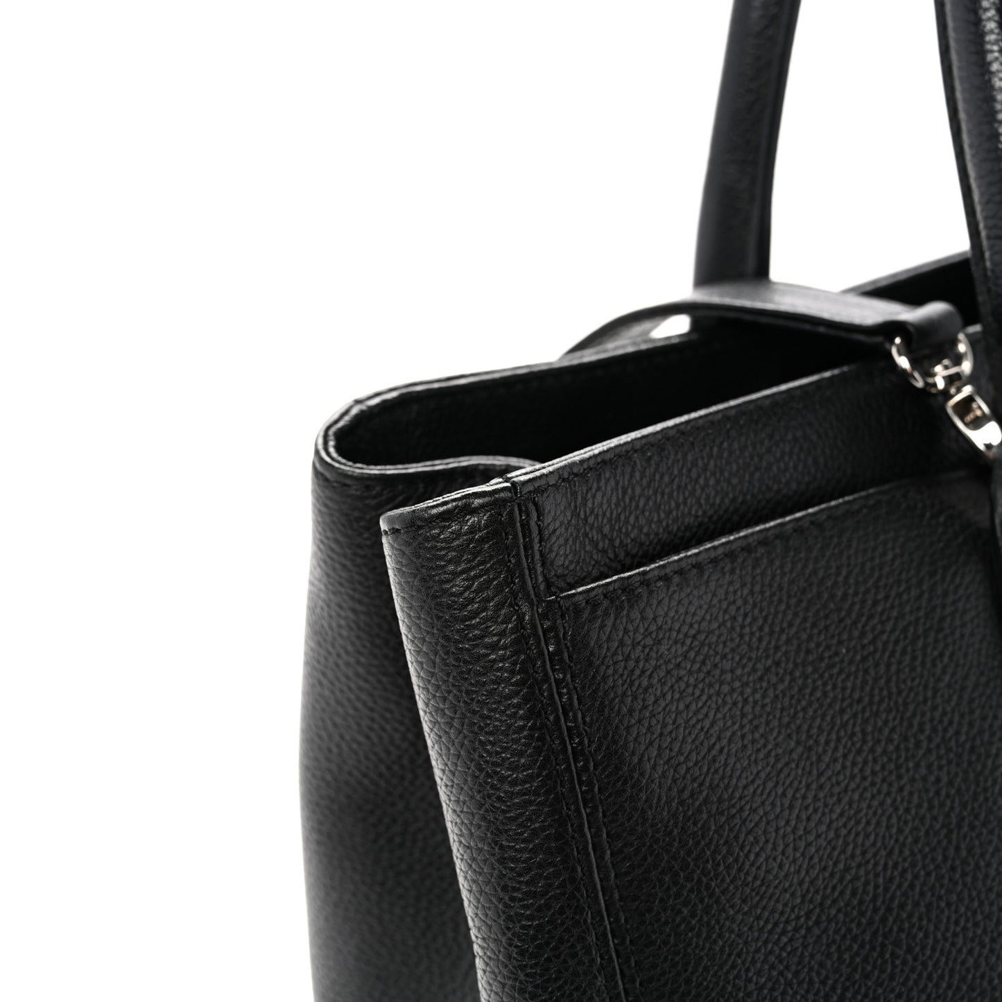 Calfskin Cerf Executive Shopper Tote Black