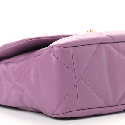 Chanel Goatskin Quilted Large Chanel 19 Flap Purple 8 of 9