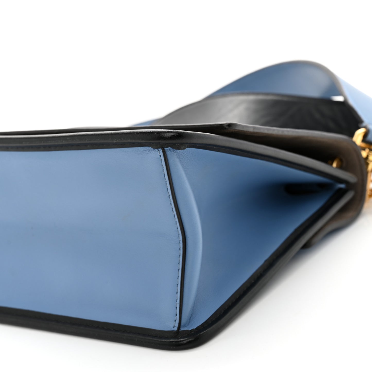 Vitello Century F is Fendi Bi-Color FF 1974 Embossed Kan I Shoulder Bag Blue