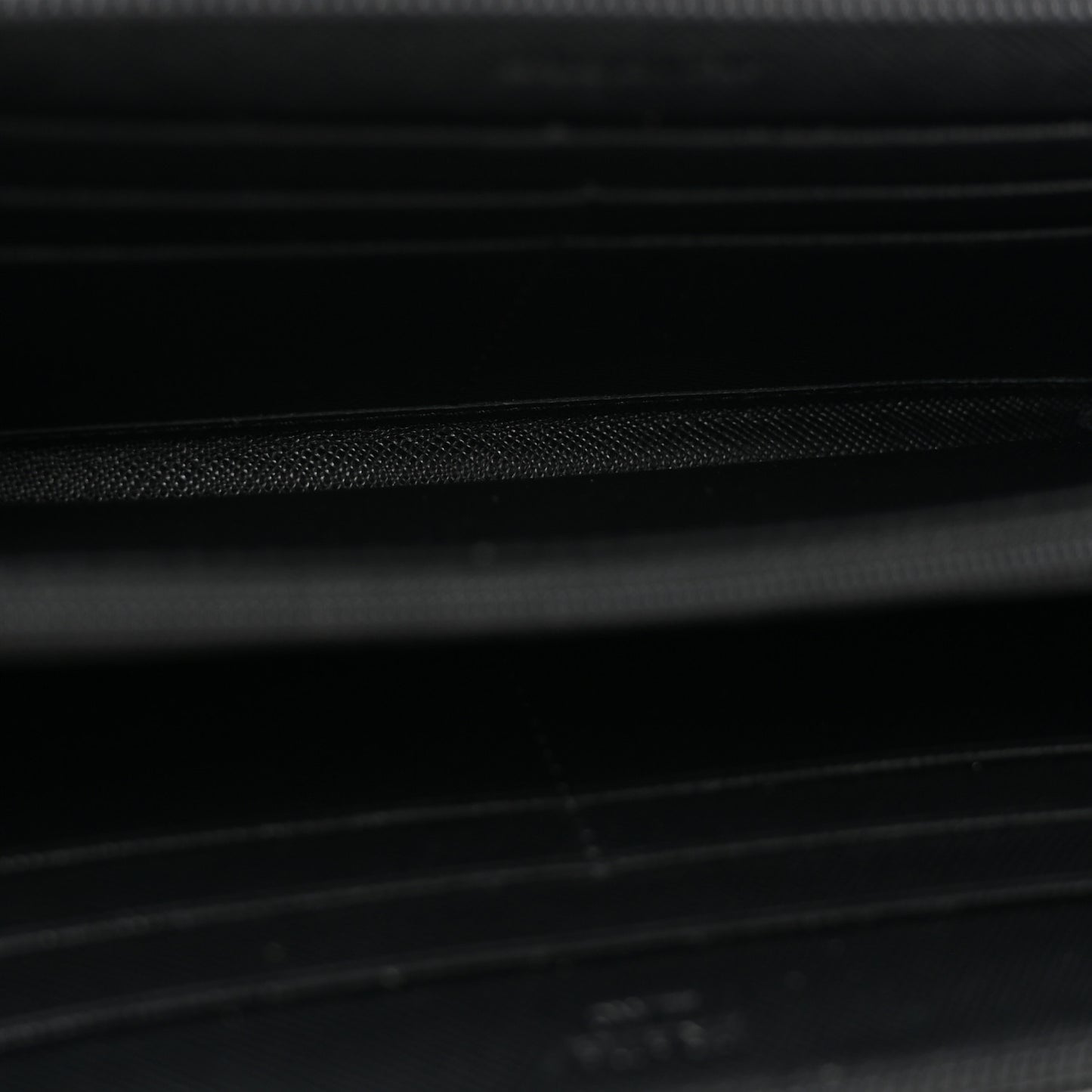 Saffiano Triangle Zip Around Wallet Black