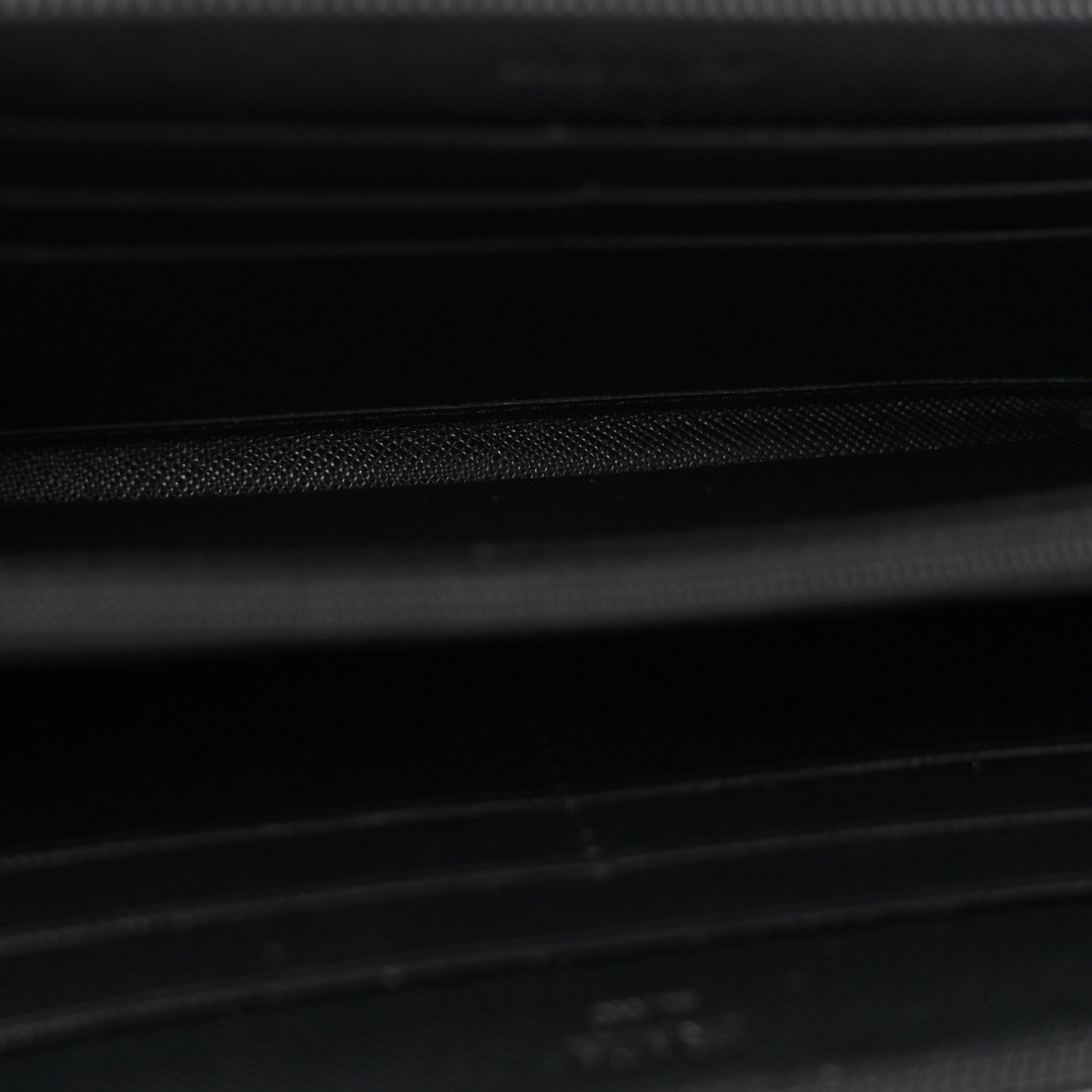 Prada Saffiano Triangle Zip Around Wallet Black 5 of 11