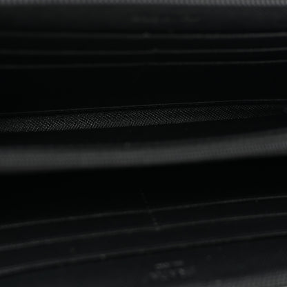 Prada Saffiano Triangle Zip Around Wallet Black 5 of 11