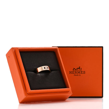 Hermes 18K Rose Gold Diamond PM H D'Ancre Ring 55 7.25 5 of 5