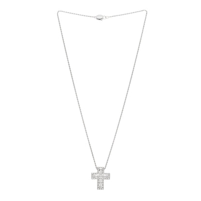 Damiani 18K White Gold Diamond Small Belle Epoque Cross Pendant Necklace 3 of 5