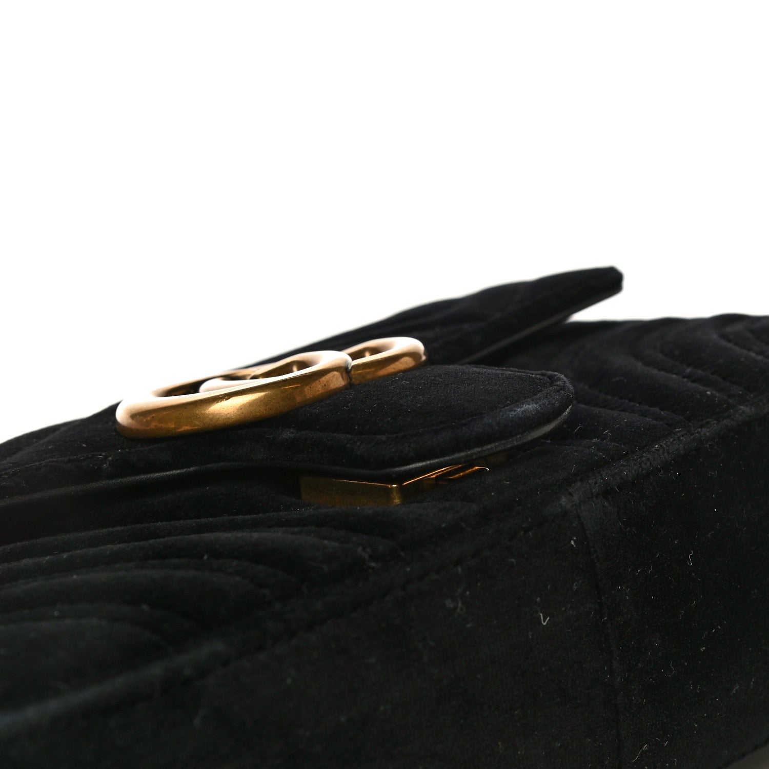Gucci Velvet Matelasse Mini GG Marmont Shoulder Bag Black 19 of 23
