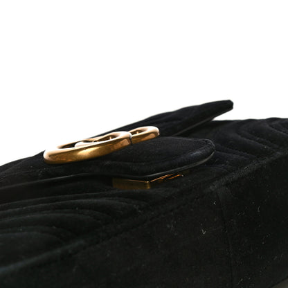 Gucci Velvet Matelasse Mini GG Marmont Shoulder Bag Black 19 of 23
