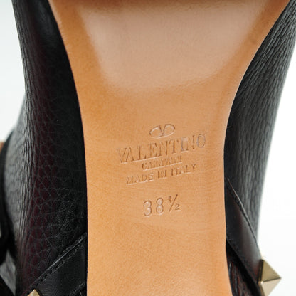 Valentino Garavani Grained Calfskin Rockstud Double Buckle 100mm Ankle Boots 38.5 Black 6 of 7