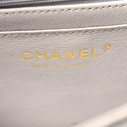 Chanel Lambskin Quilted Mini Top Handle Rectangular Flap Grey 6 of 16