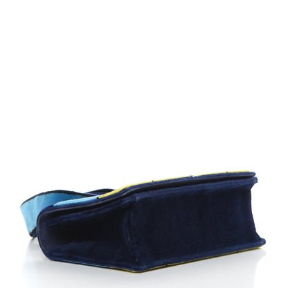 Prada Velvet Cahier Shoulder Bag Azzurro 4 of 14