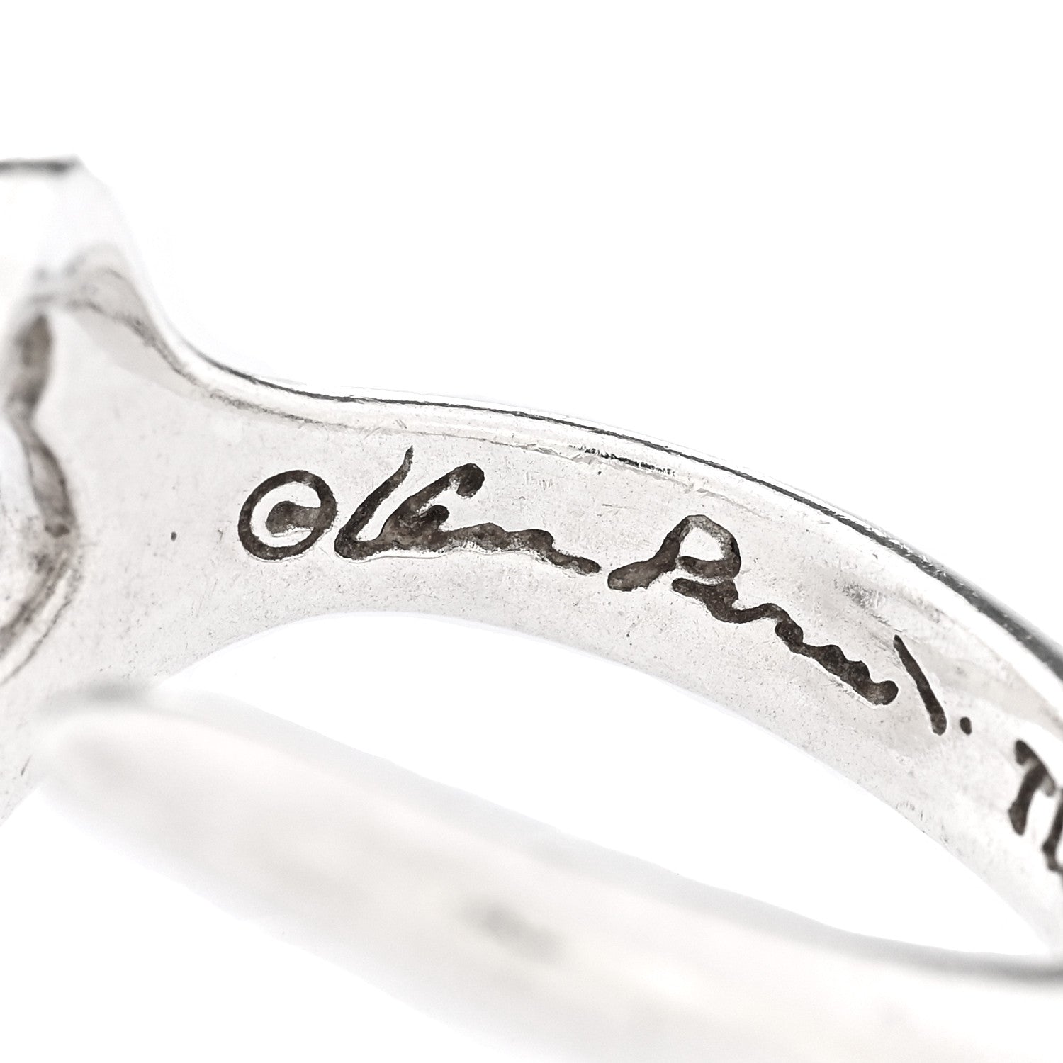 Tiffany Sterling Silver Elsa Peretti Open Heart Ring 54 7 4 of 6